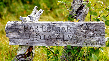 Sign at Käringsjön. Photo: Naturcentrum AB.